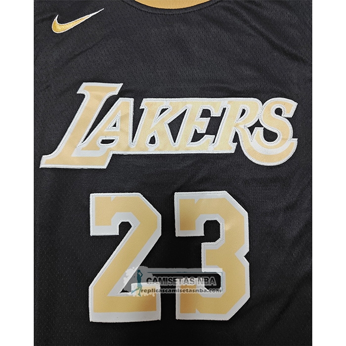 Camiseta Los Angeles Lakers LeBron James NO 23 Select Series Oro Negro